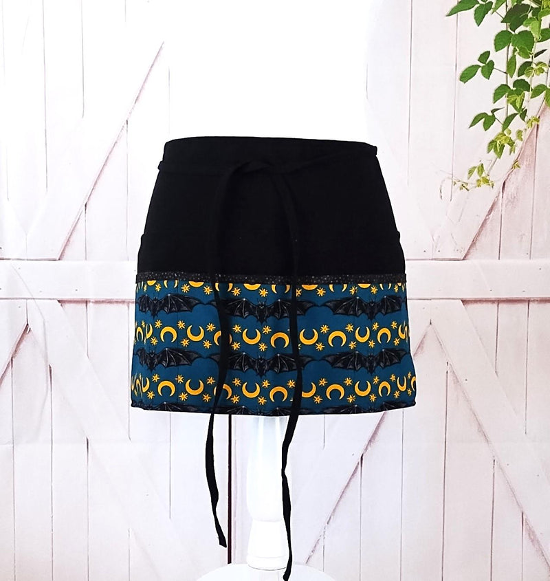 Storybook Halloween - Server/Waitress/Utility/Teacher Half Apron with 6 Pockets