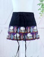 Creepy  Kooky Glow-in-the-Dark Skulls & Tomes Halloween Fabric - Server/Waitress/Teacher Half Apron with 6 Pockets