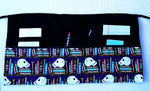 Creepy  Kooky Glow-in-the-Dark Skulls & Tomes Halloween Fabric - Server/Waitress/Teacher Half Apron with 6 Pockets