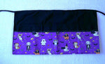 Costume Cats on Purple Halloween Cotton Fabric - Server/Waitress/Utility/Teacher Half Apron with 6 Pockets