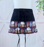 Creepy  Kooky Glow-in-the-Dark Skulls & Tomes Halloween Fabric - Server/Waitress/Teacher Half Apron with 6 Pockets