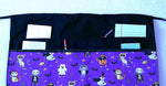 Costume Cats on Purple Halloween Cotton Fabric - Server/Waitress/Utility/Teacher Half Apron with 6 Pockets