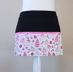 Retro Checkerboard Santa Claus Cotton Fabric /Server/Waitress/Utility/Teacher Apron, Half Apron with 6 pockets