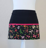 Patterned Bows & Holly Cotton Fabric/Server/Waitress/Utility/Teacher Apron, Half Apron with 6 pockets