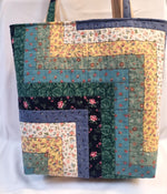 Quilted tote bag, made from up-cycled vintage quilt