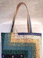 Quilted tote bag, made from up-cycled vintage quilt