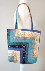 Quilted tote bag, made from up-cycled vintage quilt
