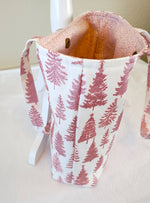 Pink Glitter Christmas Trees Tote Bag – Handmade Holiday Tote