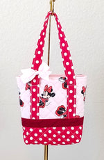 Quilted Minnie Mouse  tote, Toddler Tote, Girls gift