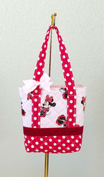 Quilted Minnie Mouse  tote, Toddler Tote, Girls gift