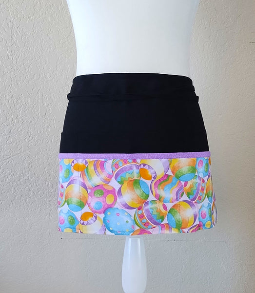 Large Colorful Easter eggs Apron with 6 pockets