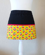 Cherry Print Half Apron with 6 Pockets