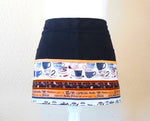 Coffee Shop Half Apron with 6 Pockets, Barista Utility Waist Apron