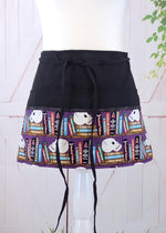 Creepy  Kooky Glow-in-the-Dark Skulls & Tomes Halloween Fabric - Server/Waitress/Teacher Half Apron with 6 Pockets